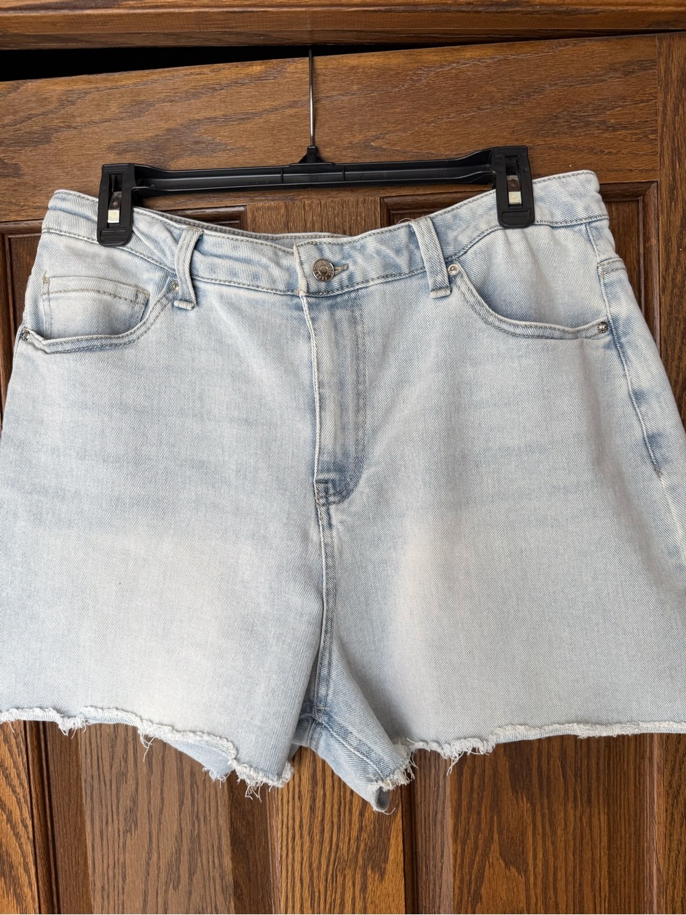 Express Light Wash Denim Cutoff Shorts